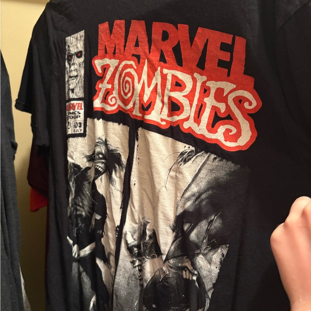 Marvel Black and Red Short Sleeve Zombie Tee